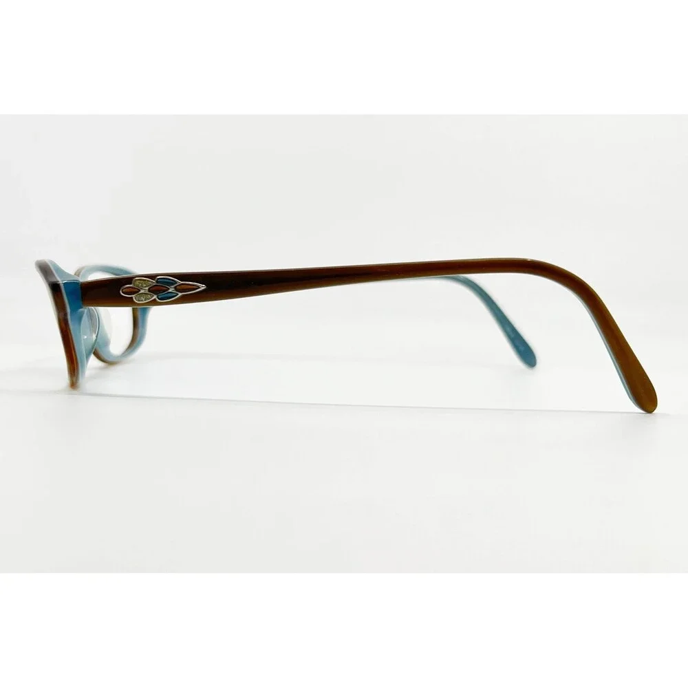 Scott Harris Eyeglasses Womens Brown Blue 244 01 Oval Full Rim Frames 49-16-135